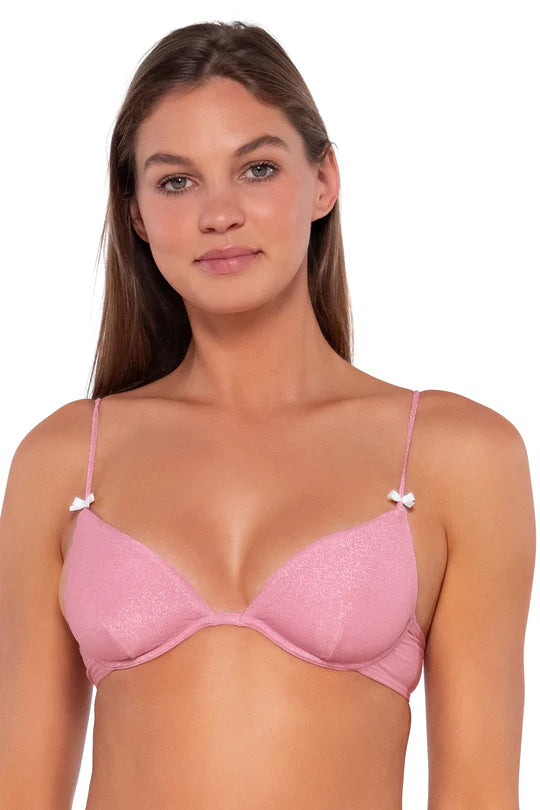 Pink Shimmer Bikini Top