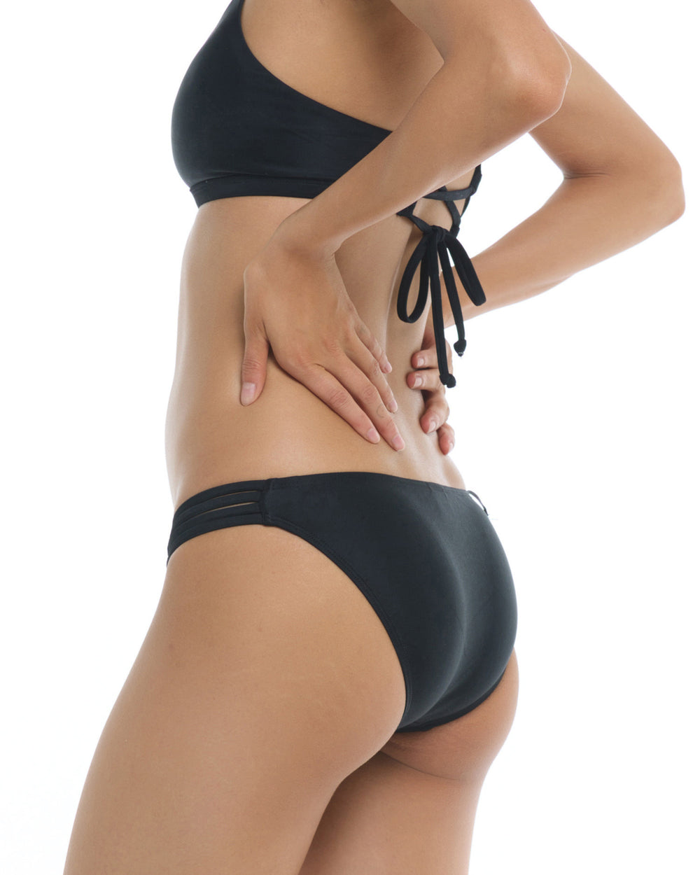 3950641-068 Body Glove Smoothies Flirty Surf Rider Swim Bottom - Black