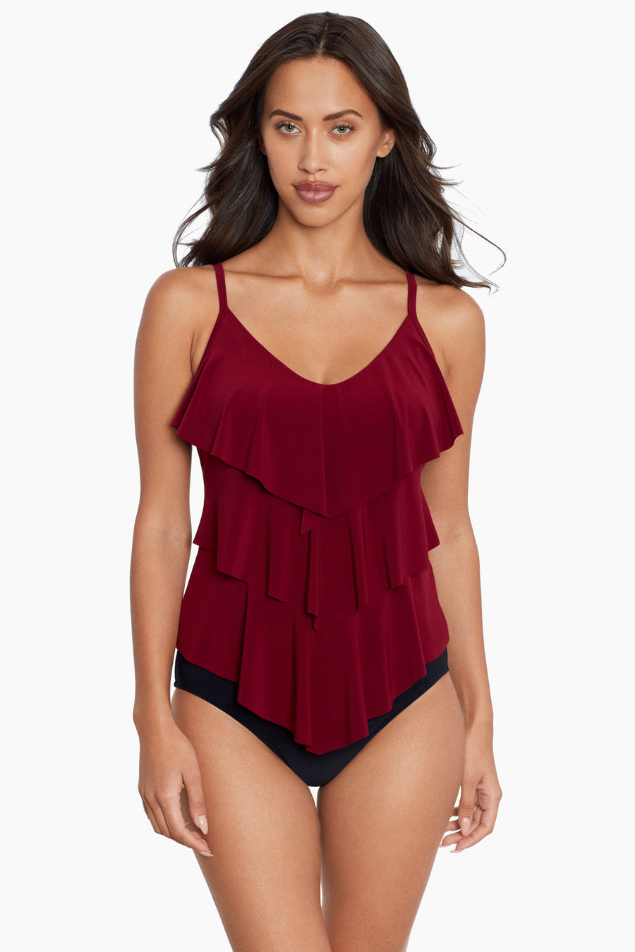 MG-6006044-MRT Magicsuit Merlot Rita Tankini Top