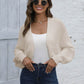 Bat Sleeve Open Front Short Cardigan