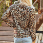 Pumpkin Graphic Leopard Round Neck Long Sleeve Sweatshirt