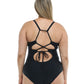 39506362X-068 Body Glove Smoothies Sandbar Plus Size One-Piece Swimsuit - Black