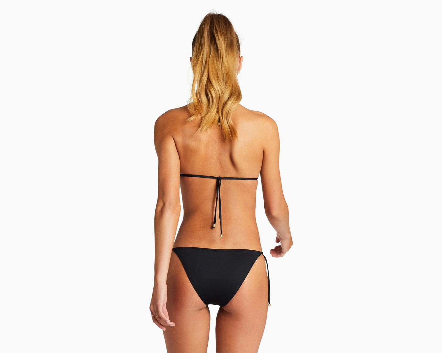 Vitamin A Swim Elle Adjustable Tie Side Bottom - Black Ecolux